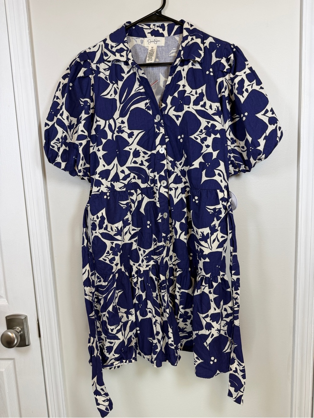 Jessica Simpson Navy and White Floral Mini Dress